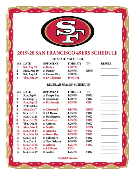 49er game schedule - The official source for San Francisco 49ers news, schedules, stats, scores and more. ... LIVE NFL GAMES 2023-24 Schedule Standings Super Bowl LVIII Packages Sync Schedule to Calendar ... 